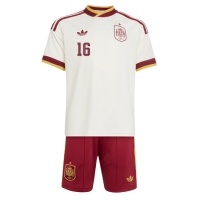 Camiseta España Rodri Hernandez #16 Segunda Equipación Replica Mundial 2026 para niños mangas cortas (+ Pantalones cortos)